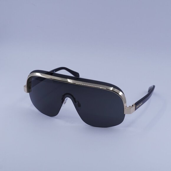 Palm Angels PERI10I KING 1007 Sunglasses Black/Gold Shield Frame, Grey Lenses - Picture 1 of 11